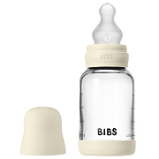 Стеклянная бутылочка Bibs для кормления с силиконовой соской, медленный поток, 120 мл 50191216 Ivory
