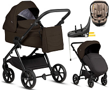Детская коляска Tutis Leo 3 Plus 4 в 1 с автокреслом Beno Beige и базой 1582203 Brown