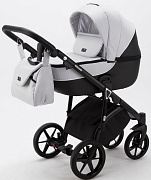 Детская коляска Adamex Bibione 3 в 1 BI-TSB11 (СВ.СЕР.ЖАКАРД+ЧЕРН.КОЖА)