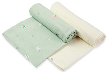 Пелёнки муслиновые Buba Kids, 2 шт, 75х115 см BKMUSSW39 Северный лес/ сливочный