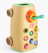 Развивающая игрушка стучалка Happy Baby Hungry Bird 331897 бежевый