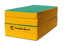 Детский мат Perfetto Sport № 5 (100х200х10 см) складной 3 сложения зелёно/жёлтый