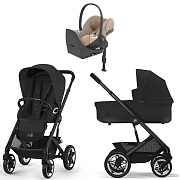 Коляска Cybex Talos S Lux BLK complete Cloud T Cozy Beige Plus Base T 4 в 1 Moon Black с дождевиками