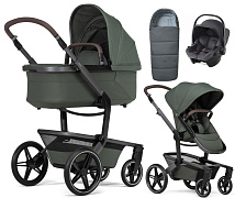 Детская коляска 3 в 1 Joolz Day 5 и автокресло Baby-Safe Core Midnight Grey без адаптеров + конверт в подарок Forest green