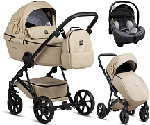 Детская коляска Tutis Viva 5 Plus Teddy 3 в 1 с автокреслом Elo Lux EduSky Grey 111 Creamy