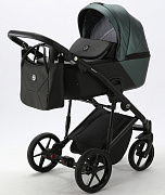 Детская коляска Adamex Mobi Deluxe 3 в 1 M-SD07 (ТЕМНО-ЗЕЛЕНЫЙ ПЕРЛ+ЧЕРН.КОЖА)
