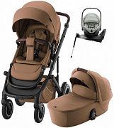 Коляска 4 в 1 Britax Roemer Smile 5Z LUX и автокресло Baby-Safe Pro Style Sage green + Vario Base 5Z Warm Caramel
