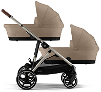 Коляска для двойни Cybex Gazelle S 2 в 1 TPE Almond Beige