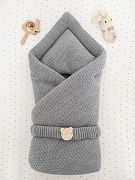 Конверт вязаный Lappetti Тедди 2031 серый меланж
