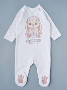 Комбинезон на молнии Little Star Зайчишка Малыш 0208 (ЧЗ-мз) белый 74