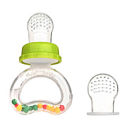 Ниблер Pituso с погремушкой, 2 силиконовые сеточки Green (Зеленый)