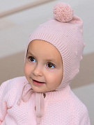 Шапочка вязаная Little Star Pom-Pom Гномик пудровый (королевский розовый) 38