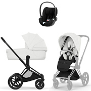 Коляска Cybex Priam V Matt Black Style Cloud T Sepia Black 3 в 1 Off White