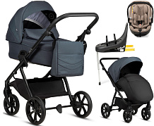 Детская коляска Tutis Leo 3 Plus 4 в 1 с автокреслом Beno Beige и базой 1582211 India Ink