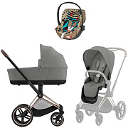 Коляска Cybex Priam IV Rosegold complete Cloud T One Love 3 в 1 Mirage Grey