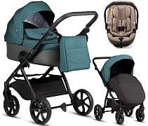 Детская коляска Tutis Leo 3 Plus 3 в 1 с автокреслом Beno Beige 1582307 Sea Blue