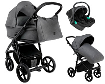 Детская коляска Roan Esso 2025 3 в 1 с автокреслом Pituso Santiso Pro Black ESS114/1 Grey/Black