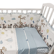 Комплект в детскую кроватку Alis Жирафик 6 предметов голубой
