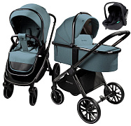 Детская коляска AmaroBaby Motus V2 3 в 1 с автокреслом Rant Miro Black бирюзовый