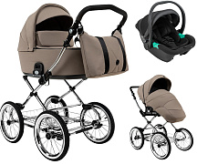 Детская коляска Roan Bass Next Classic d14 2.0 3 в 1 с автокреслом Pituso Santiso Pro Black BSNC/90/2 Hazel/Black/руч.Black