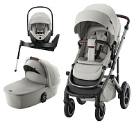 Коляска 3 в 1 Britax Roemer Smile 5Z LUX и автокресло Baby-Safe PRO LUX Linen Grey + Vario Base 5Z Linen Grey