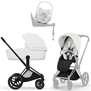 Коляска Cybex Priam V Matt Black Style Cloud T Urban Mobility White Base T 4 в 1 Off White