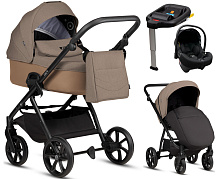 Детская коляска Tutis Leo 3 Plus 4 в 1 с автокреслом Elo Lux EduSky Black и базой 1582262 Towny