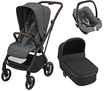 Детская коляска Maxi-Cosi Leona²  Oria 3 в 1 с автокреслом CabrioFix Select grey 1204204110 Twillic Graphite/1507672111 Essential Black