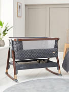Колыбель приставная Tutti Bambini CoZee Luxe с колесами 211208/6581 + Качалка 211266/65 Walnut/Slate