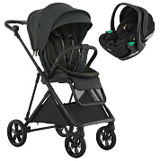 Детская прогулочная коляска Pituso Carbon RX c автокреслом Baesa Black Magnet Grey/рама carbon