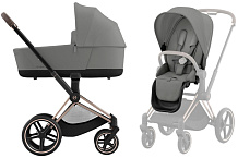 Коляска 2 в 1 Cybex Priam IV Rosegold complete Mirage Grey