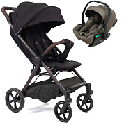 Прогулочная коляска Peppy Vigo с автокреслом Jet Brown Black черный