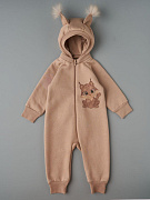 Комбинезон с отстегивающимся капюшоном футер с начесом Little Star Рысенок 823015 (ЧЗ-мз) бежевый 68