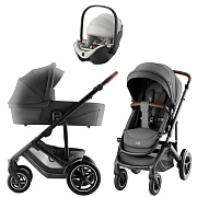 Коляска 3 в 1 Britax Roemer Smile 5Z Style и автокресло Baby-Safe PRO LUX Linen Grey Mineral Grey