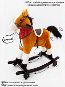 Лошадка каталка-качалка Amarobaby West, с колесами коричневый