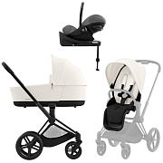 Коляска Cybex Priam IV Matt Black complete Cloud G Lava Grey Base G 3 в 1 Off White