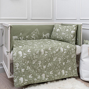 Комплект в кровать Lappetti Лесная симфония для прямоугольной кроватки 6 предметов 6125/3 хвойный