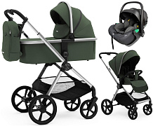 Коляска Agex Life 3 в 1 хромированная рама с автокреслом i-Safe S Black ALC613 Crocodile (Зеленый)