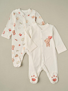 Комбинезон на кнопках Little Star МимиМишки 2 шт. 30032 (ЧЗ-мз) кремовый-мишки 62