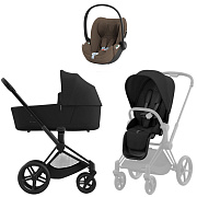 Коляска Cybex Priam IV Matt Black complete Cloud T Coconut Brown Plus 3 в 1 Sepia Black