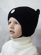 Шапка НаследникЪ Выжанова зимняя с утепл. на завязках НВ1041 ЧЗ черный 38