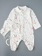 Комбинезон с чепчиком Little Star Цветочки на веточках 31834 (ЧЗ-мз) крем 56