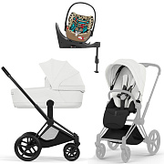 Коляска Cybex Priam V Matt Black Style Cloud T One Love Base T 4 в 1 Off White