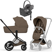 Коляска Cybex Priam V Matt Black Style Cloud T Mirage Grey Plus Base T 4 в 1 Coconut Brown
