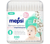 Детские ватные палочки Mepsi спиралевидная намотка, 200 шт