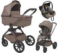 Детская коляска 3 в 1 Espiro Clodi и автокресло Pi Beige 08 fashionable brown