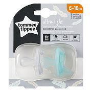 Соска-пустышка силиконовая Tommee Tippee Ultra-Light, 6-18 мес., 2 шт.