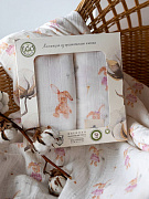 Набор муслиновых пеленок НаследникЪ Выжанова 120х120 2 шт Н08031-03041 ЧЗ зайка в платье