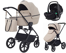 Детская коляска Rant Teo Soft 3 в 1 с автокреслом Evomax Black Beige