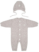 Комбинезон и шапка НаследникЪ Выжанова Вьюнок НВ6032 ЧЗ светло-серый 56